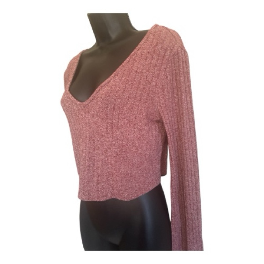 Blue Kimchi Indie Festival Cropped Sweater in Dusty Rose Size XS
